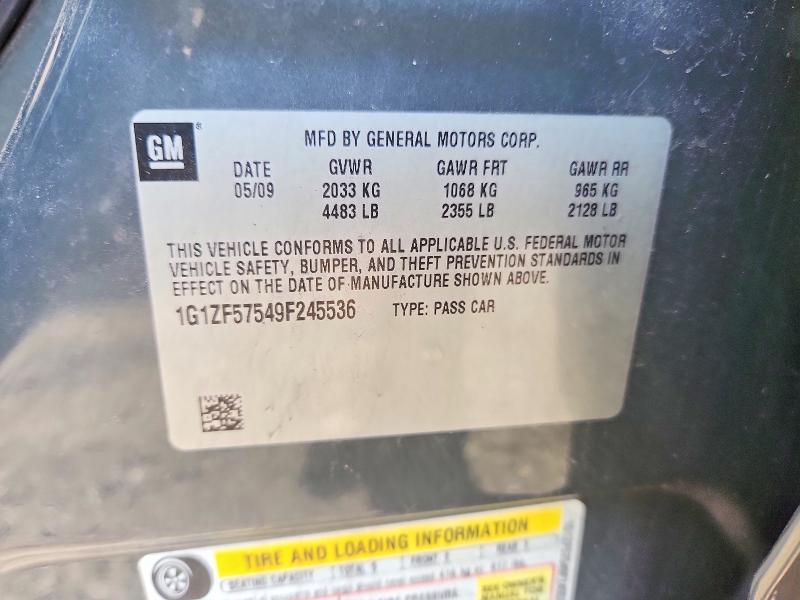 60602786 :رقم المزاد ، 1G1ZF57549F245536 vin ، 2009 Chevrolet Malibu مزاد بيع