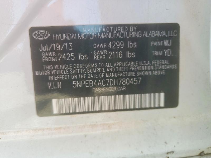 Aukcja sprzedaży 2013 Hyundai Sonata, vin: 5NPEB4AC7DH780457, numer aukcji: 60763036