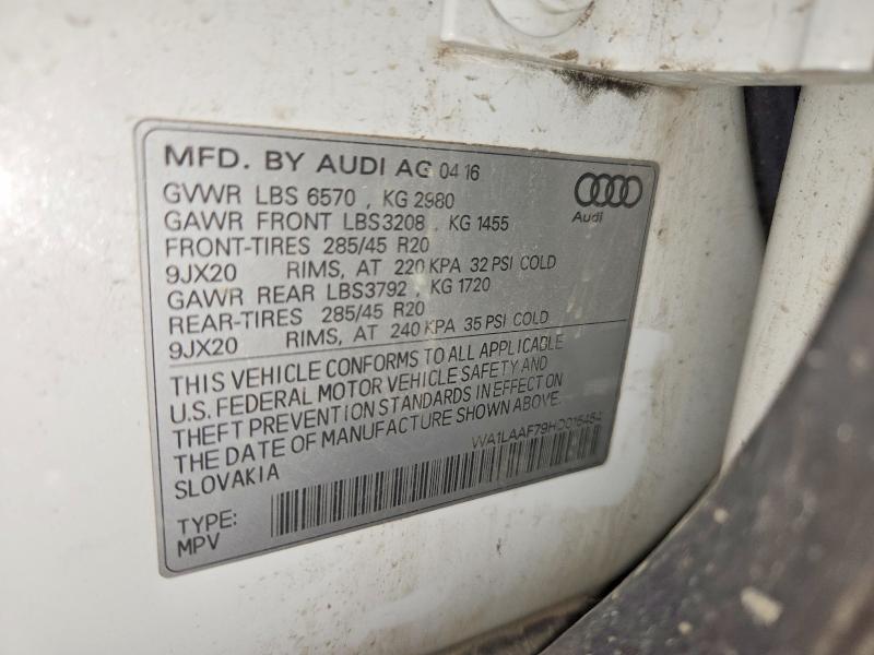 Продажа на аукционе авто 2017 Audi Q7, vin: WA1LAAF79HD015454, номер лота: 63239606