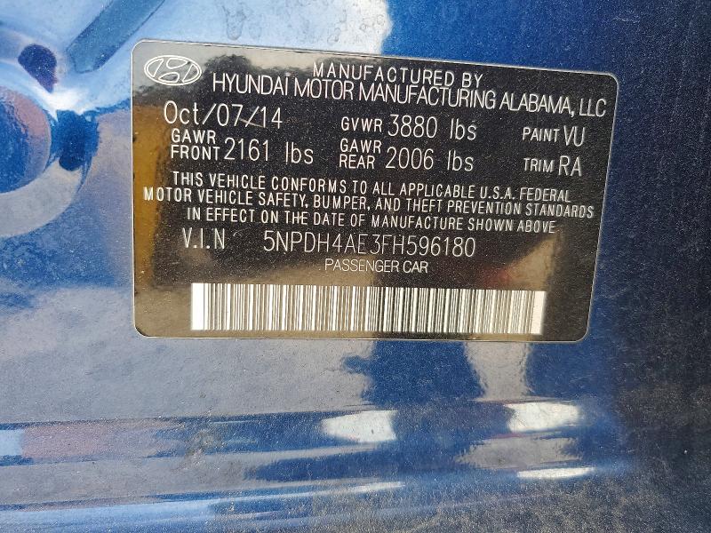 Продаж на аукціоні авто 2015 Hyundai Elantra, vin: 5NPDH4AE3FH596180, номер лоту: 60598836