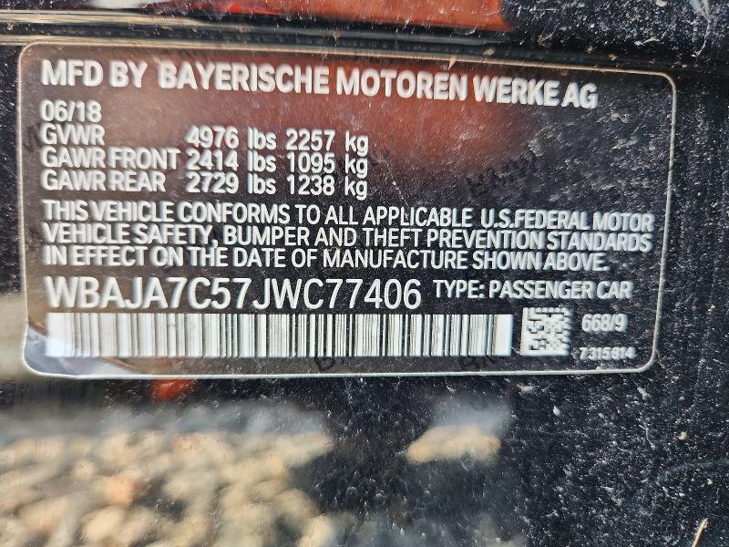 Продаж на аукціоні авто 2018 Bmw 530, vin: WBAJA7C57JWC77406, номер лоту: 62494966