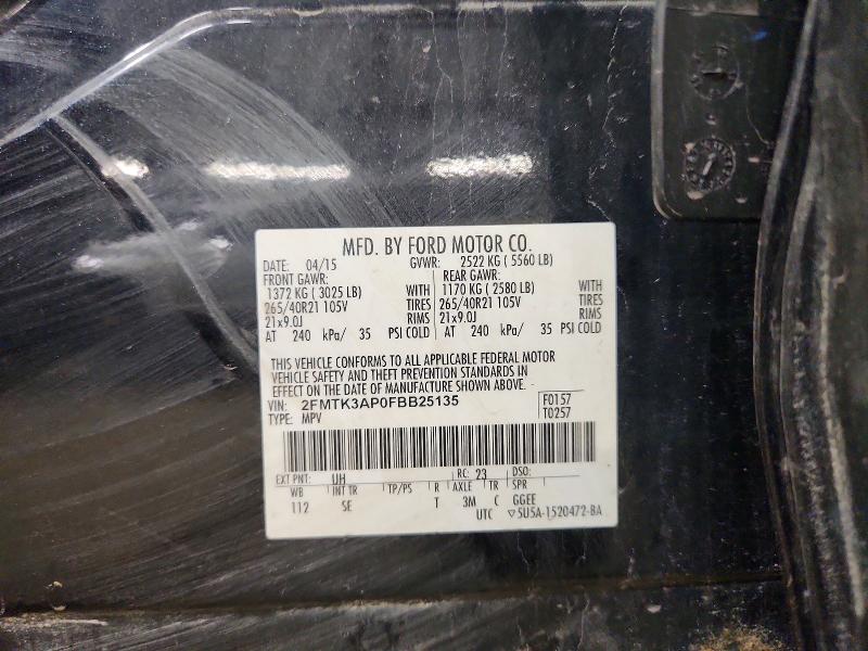 Продаж на аукціоні авто 2015 Ford Edge, vin: 2FMTK3AP0FBB25135, номер лоту: 60547346