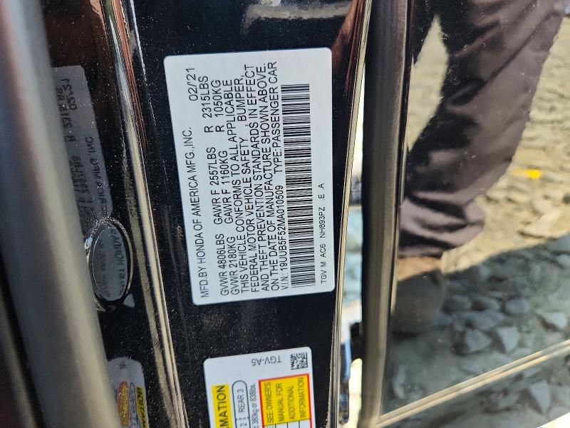 2021 Acura Tlx მანქანა იყიდება აუქციონზე, vin: 19UUB5F52MA010509, აუქციონის ნომერი: 61078826