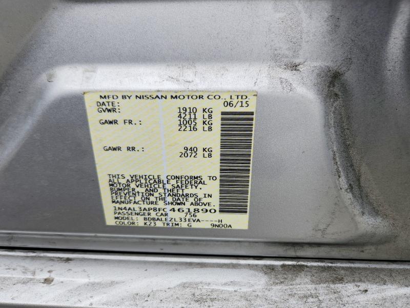 2015 Nissan Altima მანქანა იყიდება აუქციონზე, vin: 1N4AL3AP8FC461890, აუქციონის ნომერი: 61018246