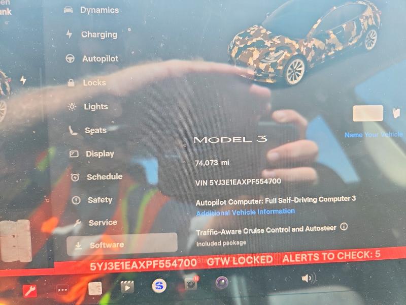 Aukcja sprzedaży 2023 Tesla Model 3, vin: 5YJ3E1EAXPF554700, numer aukcji: 59076156
