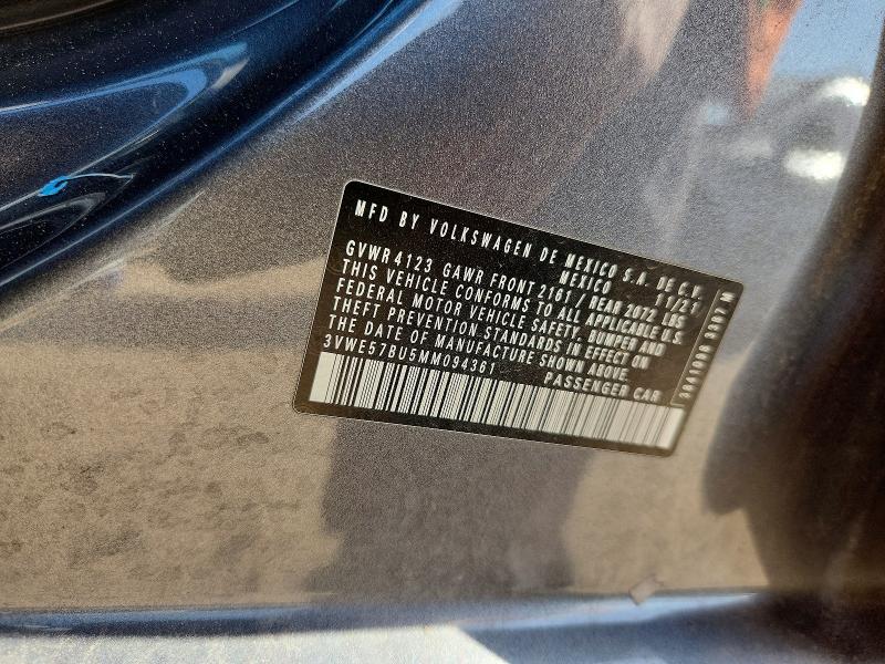 Продажа на аукционе авто 2021 Volkswagen Jetta, vin: 3VWE57BU5MM094361, номер лота: 63308406