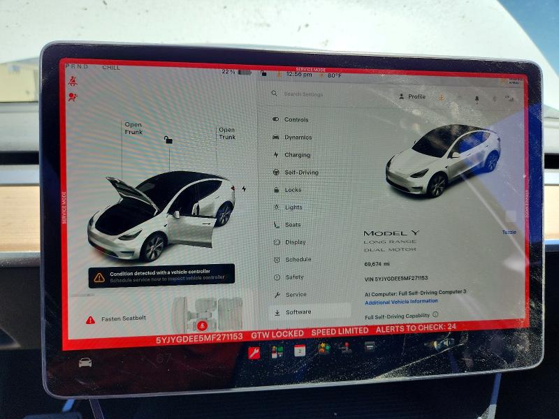 Aukcja sprzedaży 2021 Tesla Model Y, vin: 5YJYGDEE5MF271153, numer aukcji: 59573386