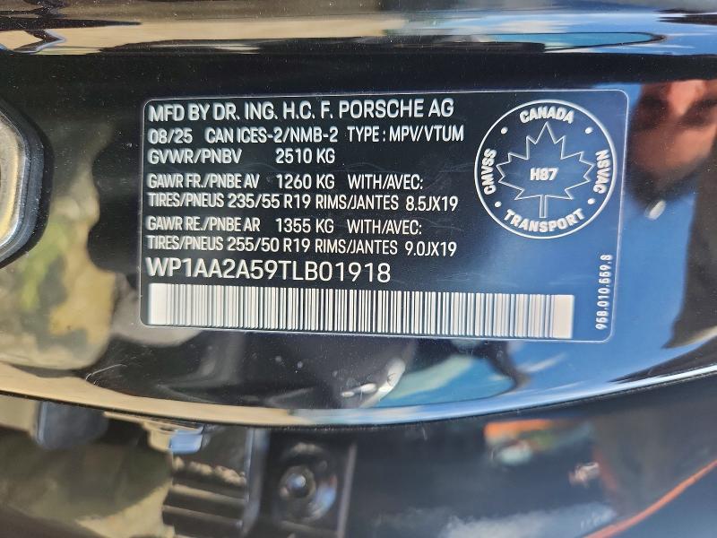 2026 Porsche Macan მანქანა იყიდება აუქციონზე, vin: WP1AA2A59TLB01918, აუქციონის ნომერი: 60433136