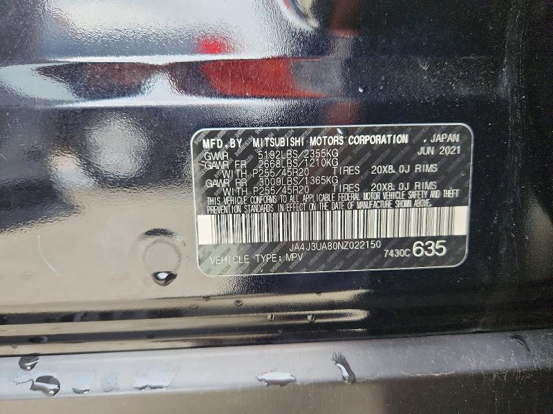 Продажа на аукционе авто 2022 Mitsubishi Outlander, vin: JA4J3UA80NZ022150, номер лота: 61424206
