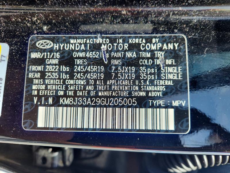 Продаж на аукціоні авто 2016 Hyundai Tucson, vin: KM8J33A29GU205005, номер лоту: 62245236