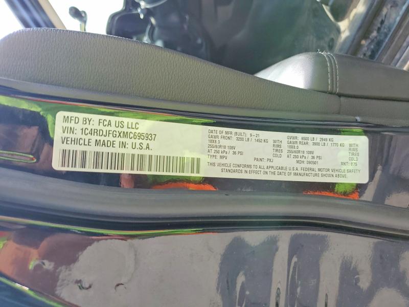 Aukcja sprzedaży 2021 Dodge Durango, vin: 1C4RDJFGXMC695937, numer aukcji: 61883226