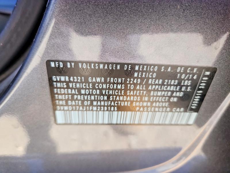 Aukcja sprzedaży 2015 Volkswagen Jetta, vin: 3VWD17AJ1FM239185, numer aukcji: 62486126