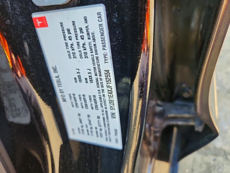 Продажа на аукционе авто 2018 Tesla Model 3, vin: 5YJ3E1EAXJF152554, номер лота: 62583746