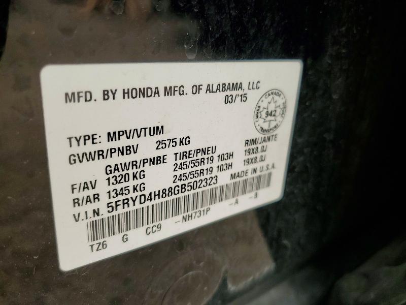 Продаж на аукціоні авто 2016 Acura Mdx, vin: 5FRYD4H88GB502323, номер лоту: 60365606