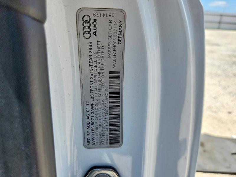 Aukcja sprzedaży 2012 Audi A5, vin: WAULFAFH0CN007114, numer aukcji: 62834396