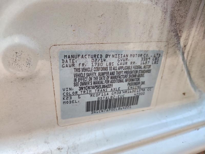 Aukcja sprzedaży 2014 Nissan Versa, vin: 3N1CN7AP5EL864221, numer aukcji: 62493516
