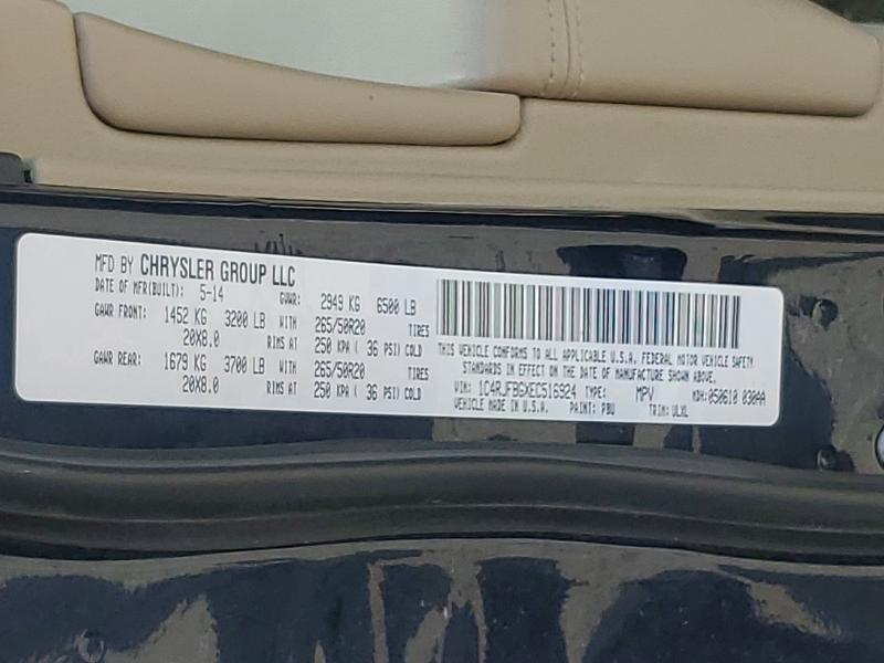Продажа на аукционе авто 2014 Jeep Grand Cherokee, vin: 1C4RJFBGXEC516924, номер лота: 60474176