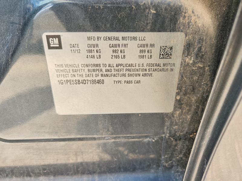 Продажа на аукционе авто 2013 Chev Cruze Lt, vin: 1G1PE5SB4D7188460, номер лота: 60873546