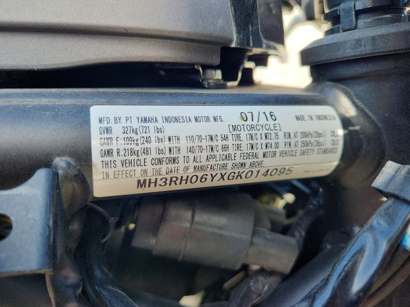 Продажа на аукционе авто 2016 Yamaha Yzfr3, vin: MH3RH06YXGK014095, номер лота: 61714016