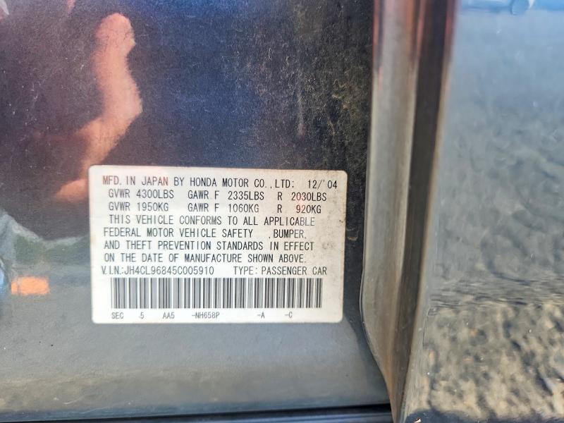 62677526 :رقم المزاد ، JH4CL96845C005910 vin ، 2005 Acura Tsx مزاد بيع