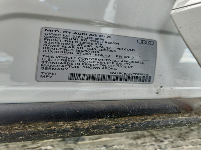 2023 Audi Q4 E-tron მანქანა იყიდება აუქციონზე, vin: WA1BCBFZ7PP035325, აუქციონის ნომერი: 60214366