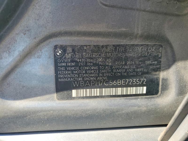 2011 Bmw 328 მანქანა იყიდება აუქციონზე, vin: WBAPH7C56BE723572, აუქციონის ნომერი: 61425136