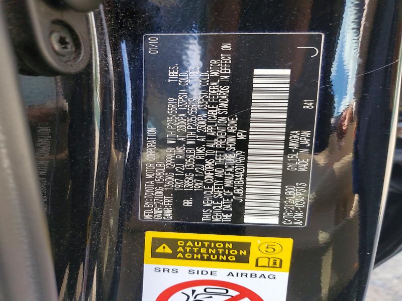 62387656 :رقم المزاد ، JTJBC1BA4A2019679 vin ، 2010 Lexus Rx مزاد بيع