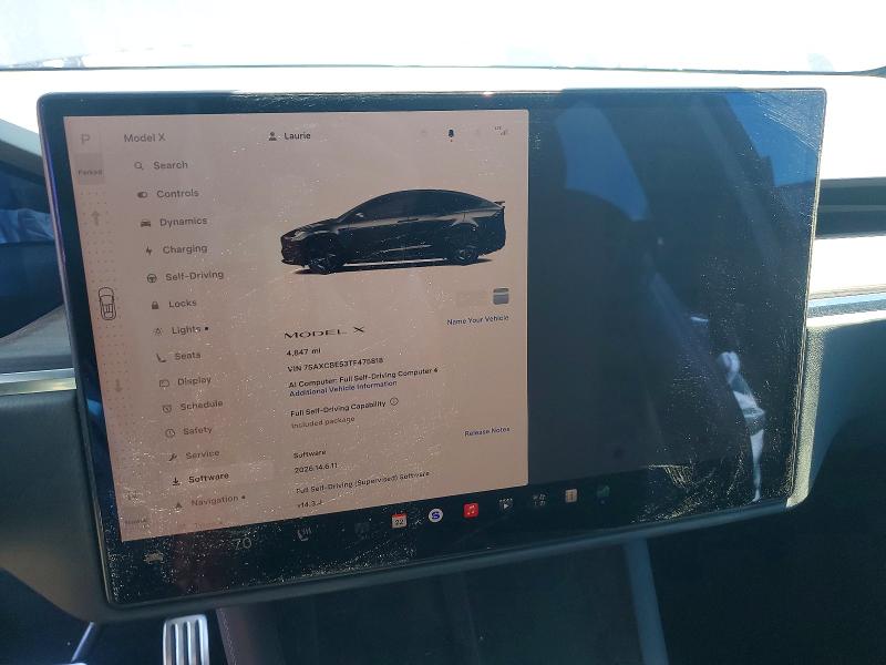 61785646 :رقم المزاد ، 7SAXCBE53TF475818 vin ، 2026 Tesla Model X مزاد بيع