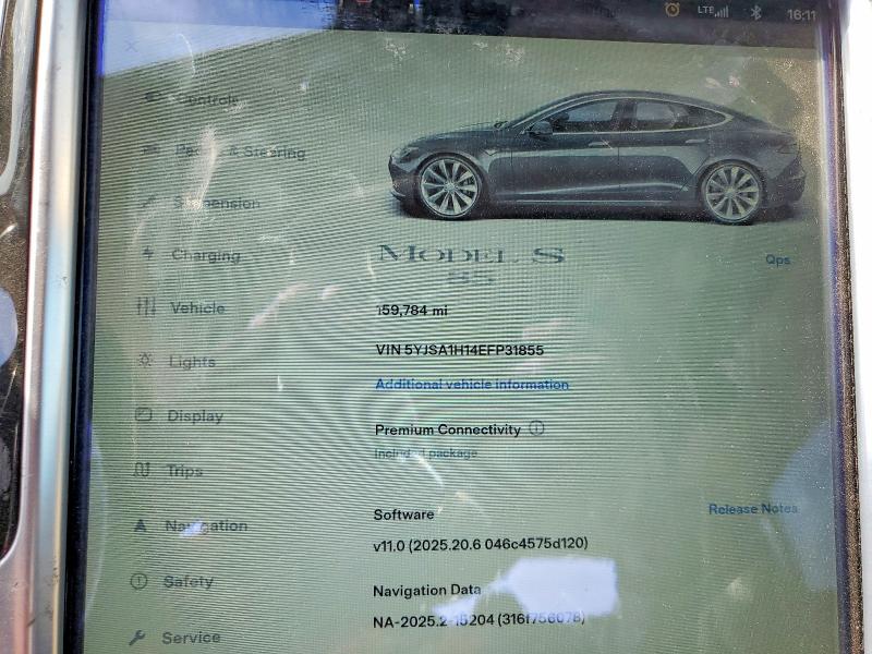 Aukcja sprzedaży 2014 Tesla Model S, vin: 5YJSA1H14EFP31855, numer aukcji: 61967306