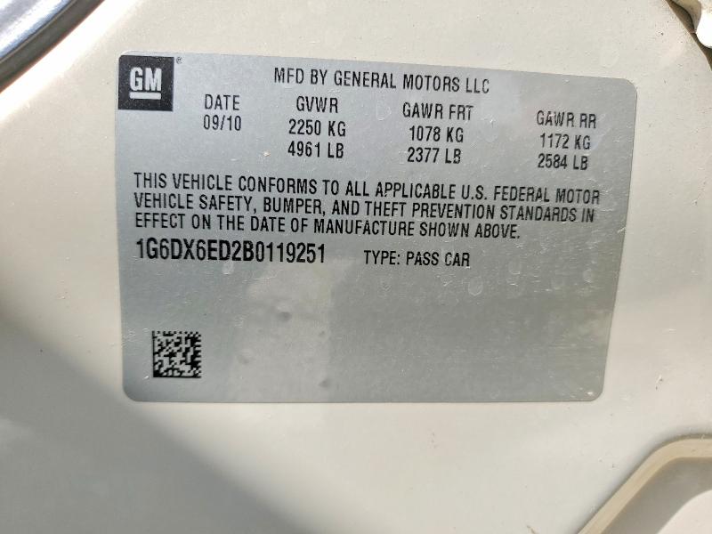 61396496 :رقم المزاد ، 1G6DX6ED2B0119251 vin ، 2011 Cadillac Sts مزاد بيع