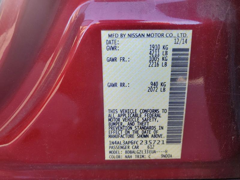 Aukcja sprzedaży 2015 Nissan Altima, vin: 1N4AL3AP6FC235721, numer aukcji: 60049416