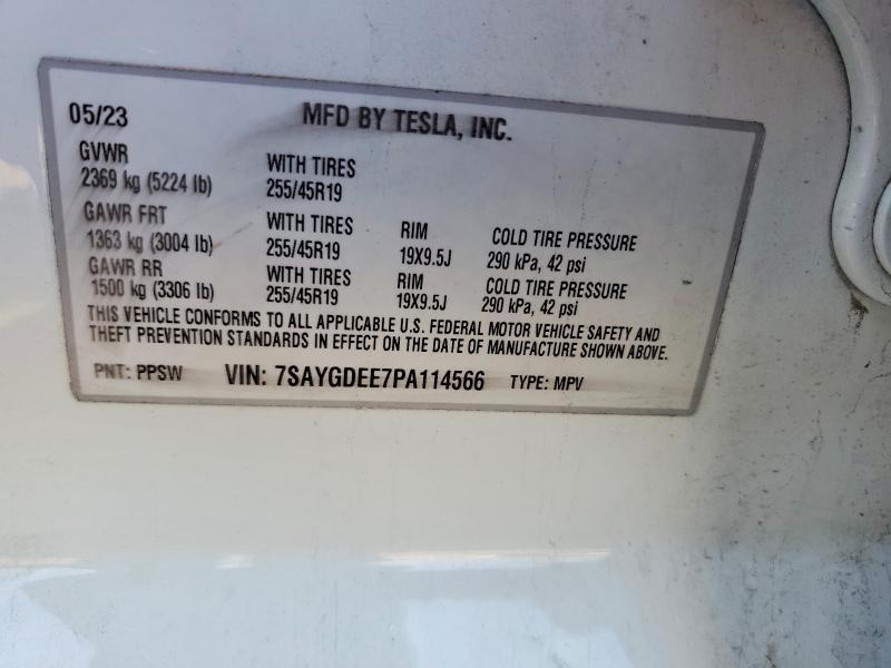 2023 Tesla Model Y მანქანა იყიდება აუქციონზე, vin: 7SAYGDEE7PA114566, აუქციონის ნომერი: 59378216