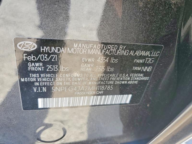 Aukcja sprzedaży 2021 Hyundai Sonata, vin: 5NPEG4JA2MH118785, numer aukcji: 60088846