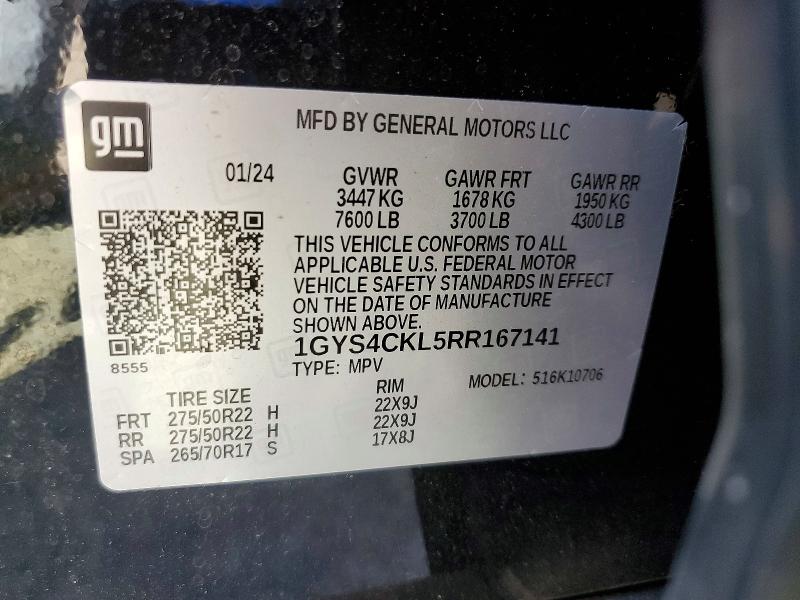 Продаж на аукціоні авто 2024 Cadillac Escalade, vin: 1GYS4CKL5RR167141, номер лоту: 58416586