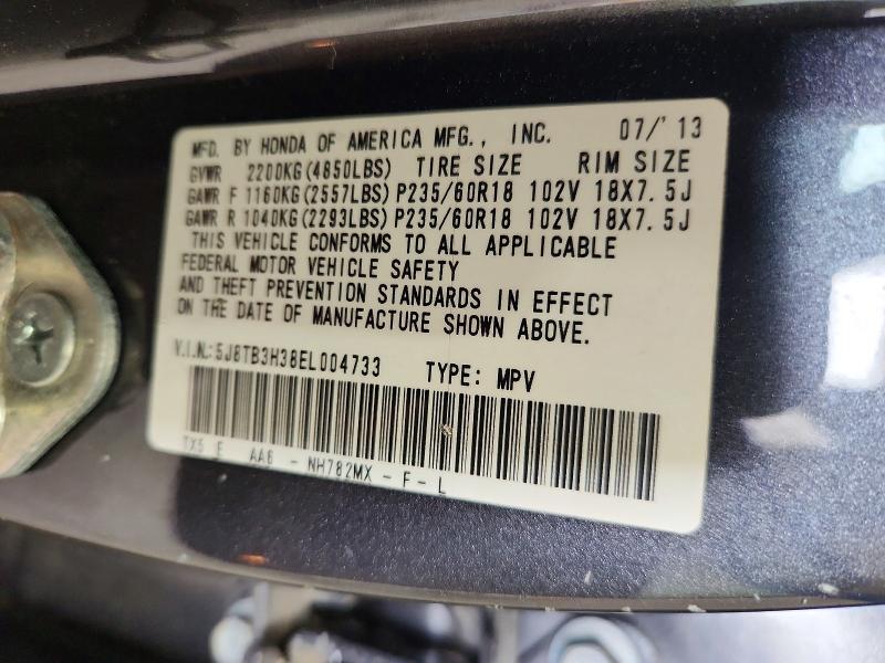 59594366 :رقم المزاد ، 5J8TB3H38EL004733 vin ، 2014 Acura Rdx مزاد بيع