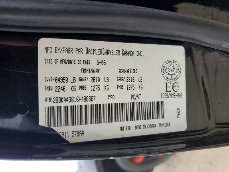 Продажа на аукционе авто 2006 Dodge Charger, vin: 2B3KA43G16H486667, номер лота: 61510886