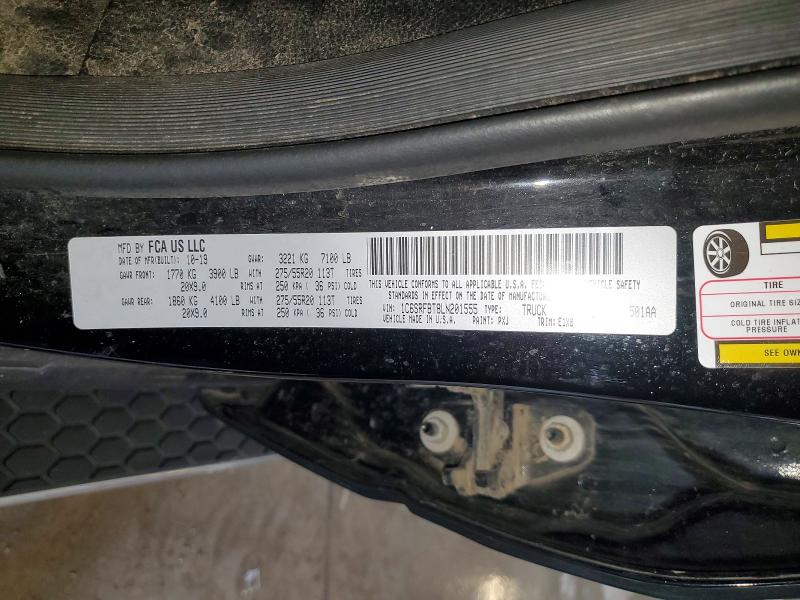 2020 Ram 1500 მანქანა იყიდება აუქციონზე, vin: 1C6SRFBT8LN201555, აუქციონის ნომერი: 61765946