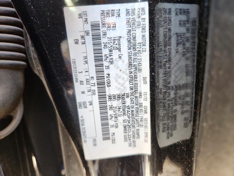 Продаж на аукціоні авто 2013 Ford Focus, vin: 1FADP3K25DL224159, номер лоту: 60178776