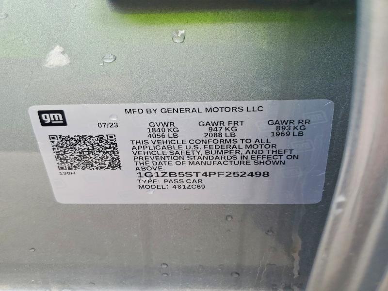 Продажа на аукционе авто 2023 Chevrolet Malibu, vin: 1G1ZB5ST4PF252498, номер лота: 61769246
