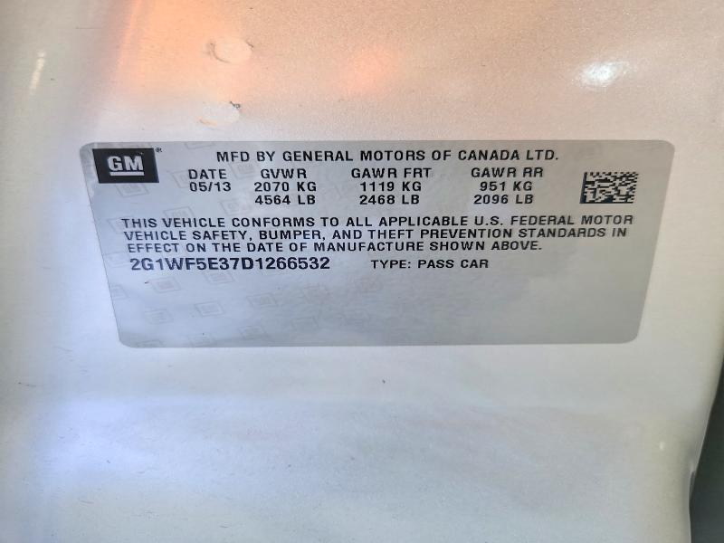 Aukcja sprzedaży 2013 Chevrolet Impala, vin: 2G1WF5E37D1266532, numer aukcji: 59835186