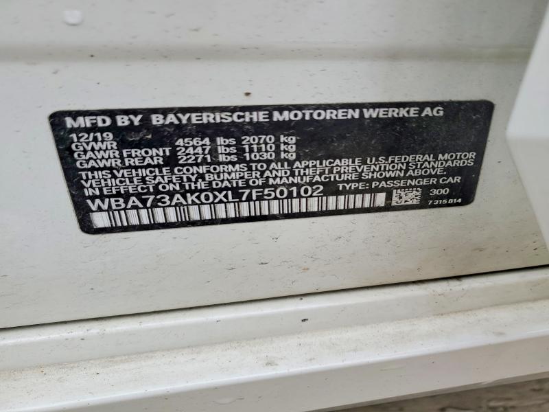 59237496 :رقم المزاد ، WBA73AK0XL7F50102 vin ، 2020 Bmw 228xi مزاد بيع