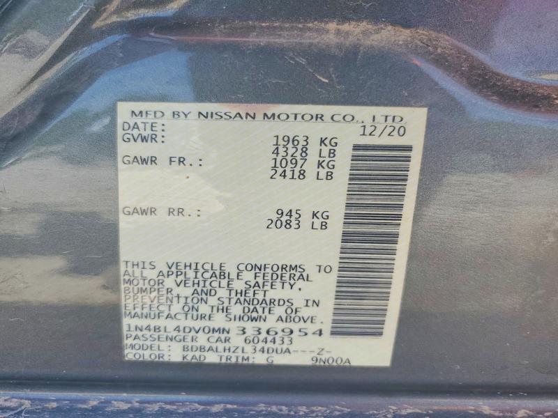 Aukcja sprzedaży 2021 Nissan Altima, vin: 1N4BL4DV0MN336954, numer aukcji: 85987425