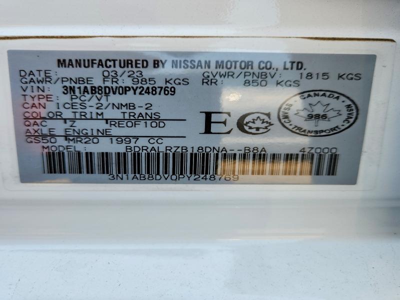 Продажа на аукционе авто 2023 Nissan Sentra, vin: 3N1AB8DV0PY248769, номер лота: 62324876