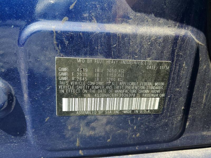 59255716 :رقم المزاد ، 4S3BNAC68F3036378 vin ، 2015 Subaru Legacy مزاد بيع