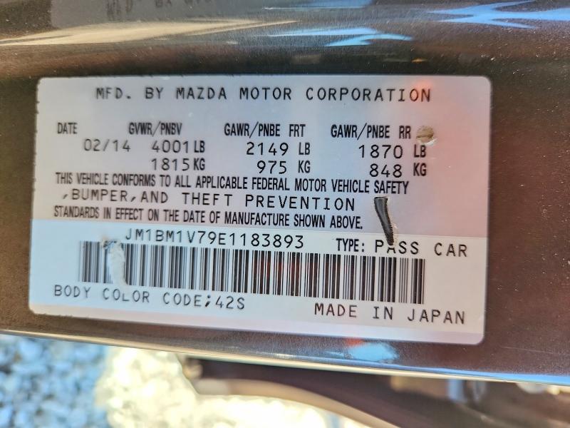 2014 Mazda 3 მანქანა იყიდება აუქციონზე, vin: JM1BM1V79E1183893, აუქციონის ნომერი: 62846136