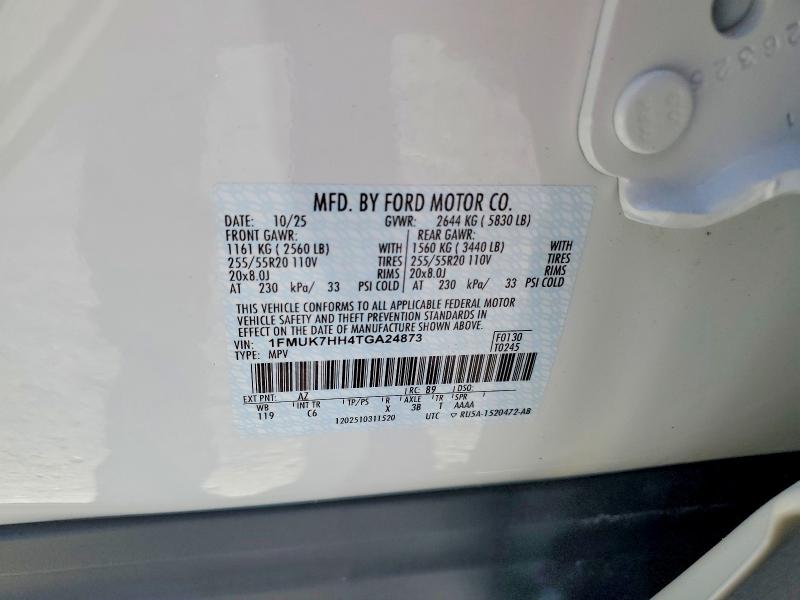 Aukcja sprzedaży 2026 Ford Explorer, vin: 1FMUK7HH4TGA24873, numer aukcji: 62106196