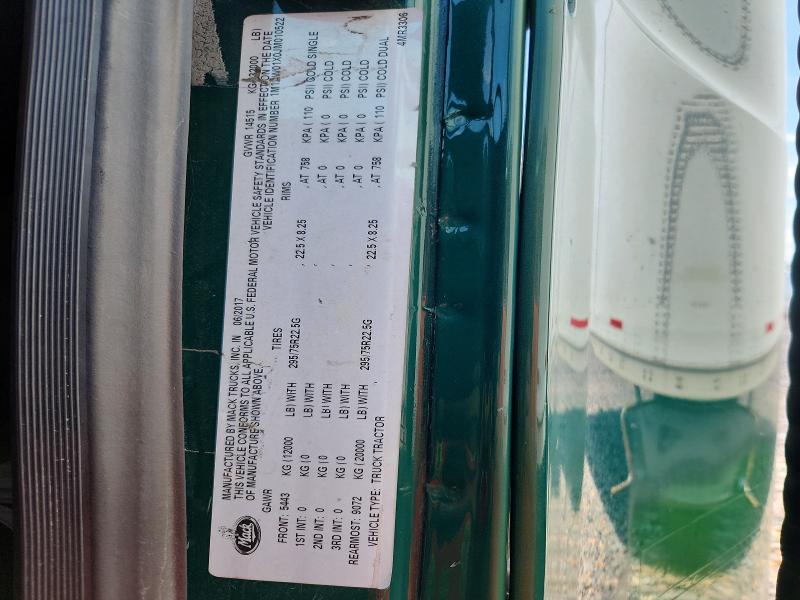 Продаж на аукціоні авто 2018 Mack Cxu613, vin: 1M1AW01X0JM010522, номер лоту: 59226496