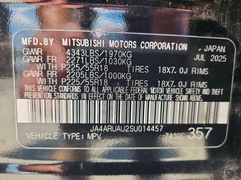 Продажа на аукционе авто 2025 Mitsubishi Outlander Sport, vin: JA4ARUAU2SU014457, номер лота: 60310956