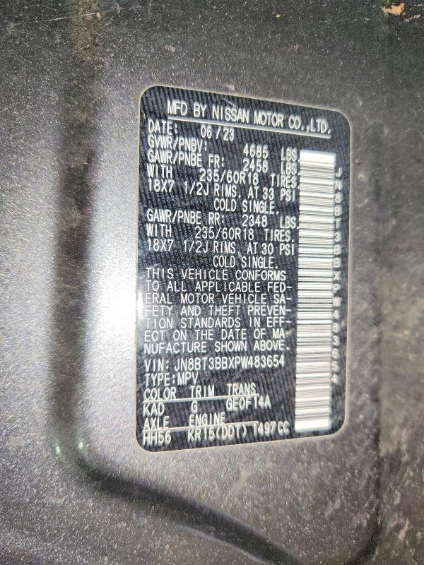 Продаж на аукціоні авто 2023 Nissan Rogue, vin: JN8BT3BBXPW483654, номер лоту: 61510106