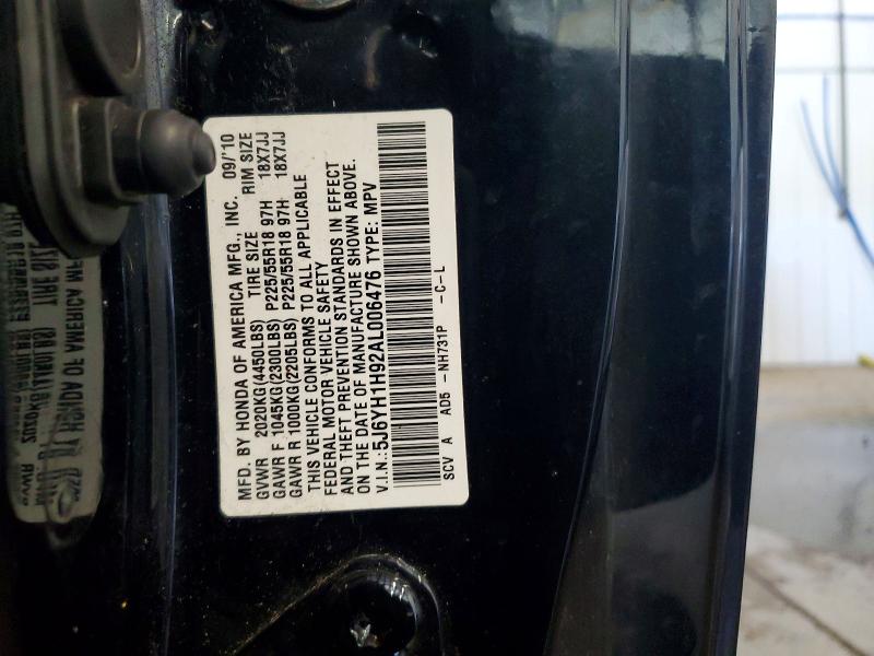 62424756 :رقم المزاد ، 5J6YH1H92AL006476 vin ، 2010 Honda Element مزاد بيع